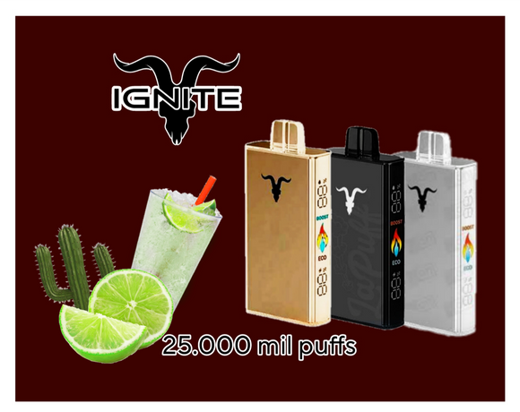 Ignite 25 mil puffs cactus lime soda