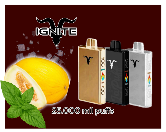Ignite 25 mil puffs mint melon