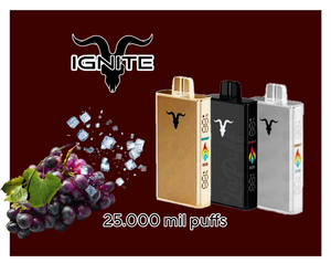 Ignite 25 mil puffs aloe grape ice
