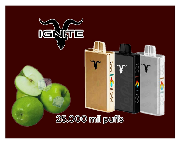 Ignite 25 mil puffs Green apple.