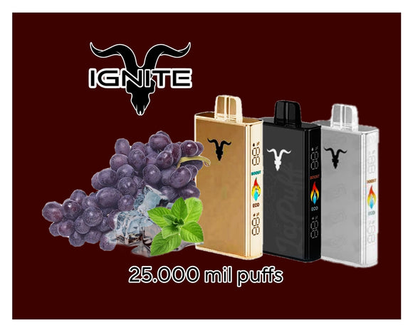 Ignite 25 mil puffs grape ice