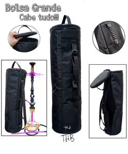 BOLSA PARA NARGUILE GRANDE TOP AVELUDADA PRETO