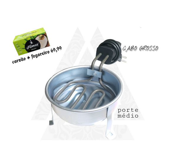 Fogareiro Blindado Elite 110v + Carvão 1kg