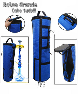BOLSA PARA NARGUILE GRANDE TOP AVELUDADA AZUL