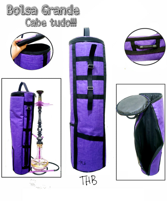 BOLSA PARA NARGUILE GRANDE TOP AVELUDADA ROXA