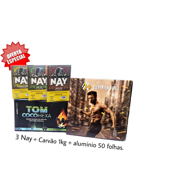 KIT 3 NAY + ALUMINIO + 1KG CARVÃO