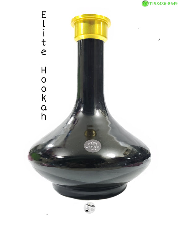 LANÇAMENTO VASO NICK ELITE GENIE 30CM PRETO COM DOURADO